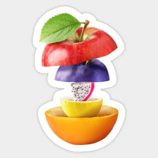 Apple Plum Dragon Fruit Lemon Orange Gifts Vegetarian Sticker